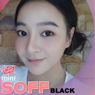 🔥ใหม่🔥คอนแทคเลนส์ รุ่น : Mini Soff (Soft) Black มินิซอฟท์ ลายธรรมชาติ สีดำฟุ้งๆ ยี่ห้อคิตตี้คาวาอิ