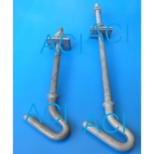 Hook Bolt ฮุกโบลท์ 3/8" ยาว 8" จับยึดสายโทรศัพท์ สาย fiber Optic ขายเป็นแพ็กๆละ 10 ตัว