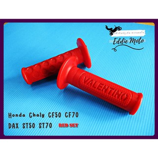 HONDA CHALY CF50​ CF70​​ DAX​ ST50 ST70 HANDLE GRIP SET "RED"  // ปลอกแฮนด์ HONDA CHALY สีแดง สินค้าคุณภาพดี