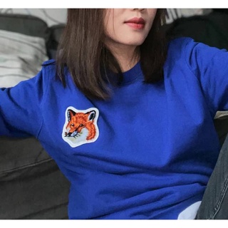 fox head embroidery cotton long-sleeve sweatshirt