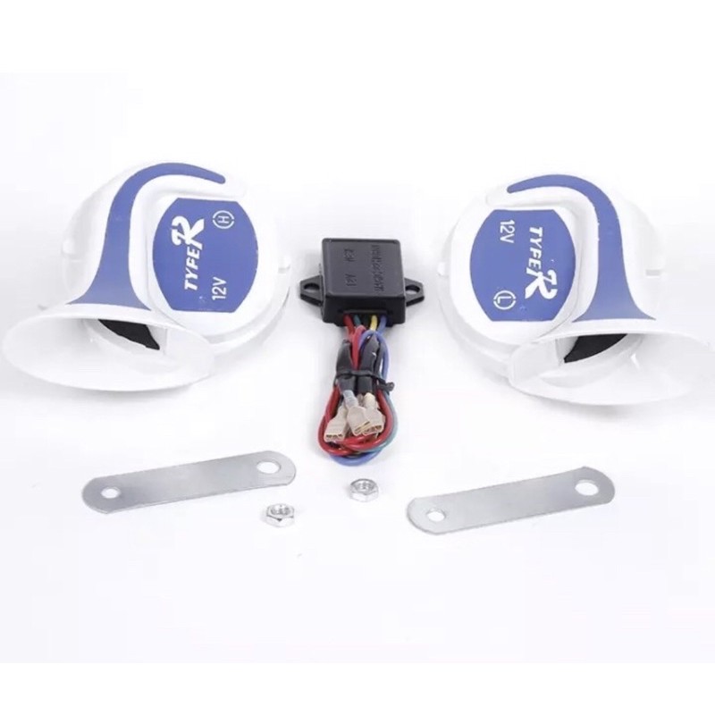 FS (เอฟเอส) เเพค 2ชิ้น แตรหอยโข่งแบบ MAGIC 18เสียง HORN เปลี่ยนจังหวะได้ ใช้ไฟ 12V ระดับเสียง 135db