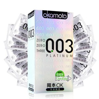 okamoto 003 โอกาโมโตะ ถุงยางอนามัย Size 52 mm. แพ็ค 2กล่อง (10ชิ้น/กล่อง)