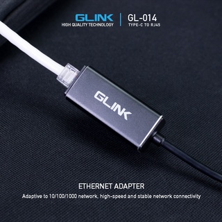 ตัวแปลงสัญญาณ TYPE-C เป็น Lan RJ45 จาก GLINK รุ่น GL-014.