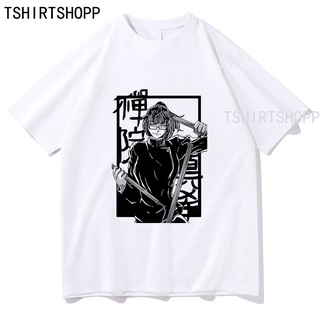 ROUND คอลูกเรือเสื้อยืด พิมพ์ลายอนิเมะ Jujutsu Kaisen Maki Zenin สไตล์ฮาราจูกุ แฟชั่นฤดูร้อน สําหรับผู้ชาย และผู้หญิง-4X