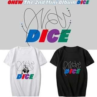 เสื้อยืดแขนสั้นลําลอง พิมพ์ลาย Kpop SHINee DICE แฟชั่นฤดูร้อน สําหรับผู้หญิง และผู้ชายS-5XL