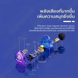 QKZ AK6-Max หูฟังอินเอียร์ ระบบเสียง HI-FI หูฟังถอดสายได้ HI-FI-Dynamic Earphone in ear Smalltalk