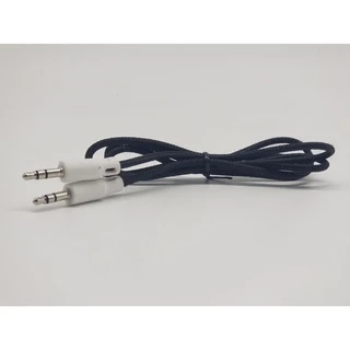 สายเคเบิ้ล AUX /หัว 3.5mm 1เมตร /สายเชือกถักหัวขาว คละสี รองรับกับลำโพง
