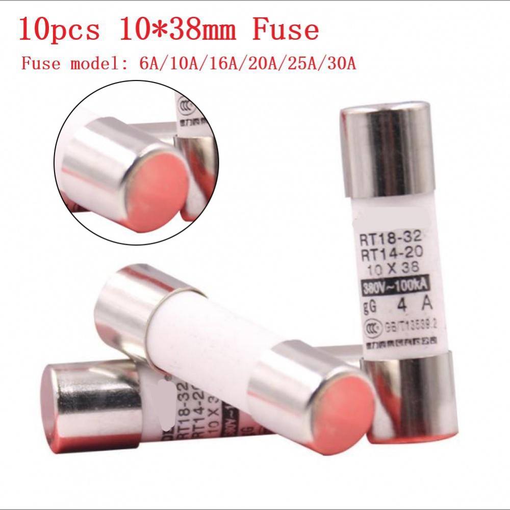 Ceramic Fuse 100KA 380v Accessories Plugin Plug Replacements 10*38 Mm