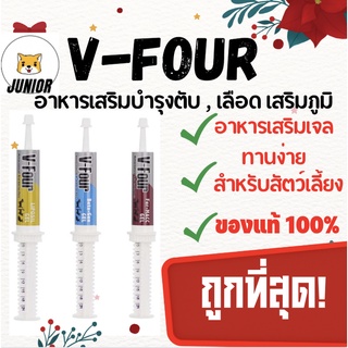 ถูกที่สุด!! V-four อาหารเสริมบำรุงตับ บำรุงเลือด เสริมภูมิคุ้นกัน สุนัข แมว กระต่าย แบบเจล 21g.