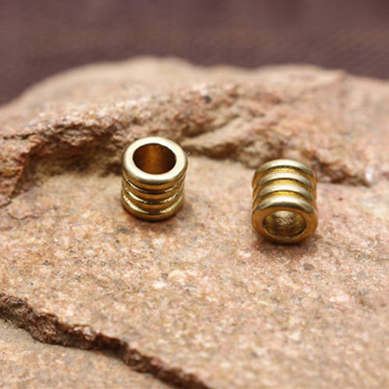 CNEDC Pure Brass Retro Barrel Beads Separated Knife Umbrella Rope Paracord Pendant DIY Handmade Pend