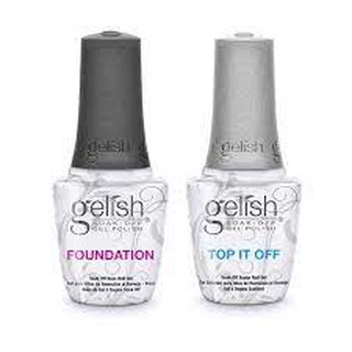 set Gelish Foundation &amp; Top it off 15 ml. เบส และท้อปเจลที่นิยมที่สุด ยึดติดทนนานกว่า2 เดือน เนื้อเข้มข้น ท้อปเงานานกว่า