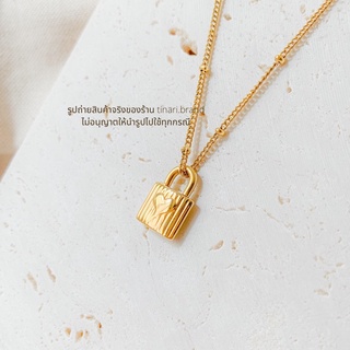 MINI HEART PADLOCK NECKLACE TINARI stainless gold pendant สร้อยคอ สร้อยจี้ ลูกกุญแจ หัวใจ ของขวัญ