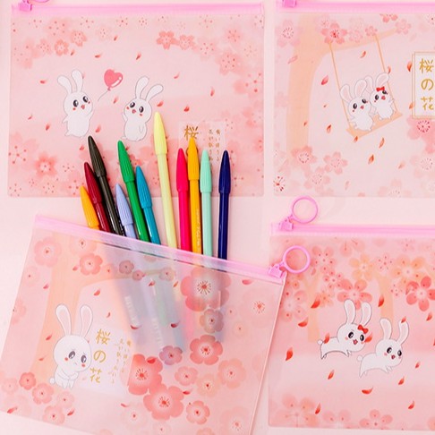 กระเป๋าใส่ของอเนกประสงค์ หนัง PVC ลายกระต่ายสุดคิ้วท์ น่ารักมาก กันน้ำได้ (E-005) - รูปที่ 5