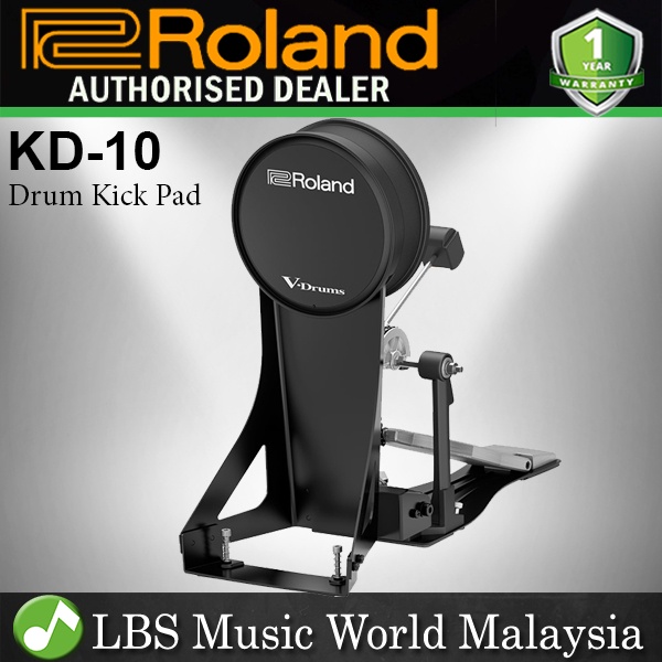 Roland KD-10 V Kick Pad อิเล็กทรอนิกส์ Kick Pad พร้อมกรอบสําหรับเหยียบเดี่ยวและคู่ (KD10 KD 10)
