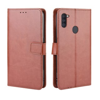 เคสสำ Samsung Galaxy A11 Case Leather Flip Back Cover Samsung Galaxy A11 GalaxyA11 เคสฝาพับ มือถือแล