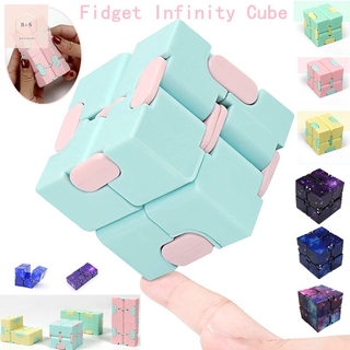 🔥COD🔥ของเล่น ของเล่นเด็ก Fidget Infinity Macaron Magic Cube Puzzle สําหรับเล่นคลายเครียด รูบิก รูบิค Cube Moyu Meilong สีพาสเทล