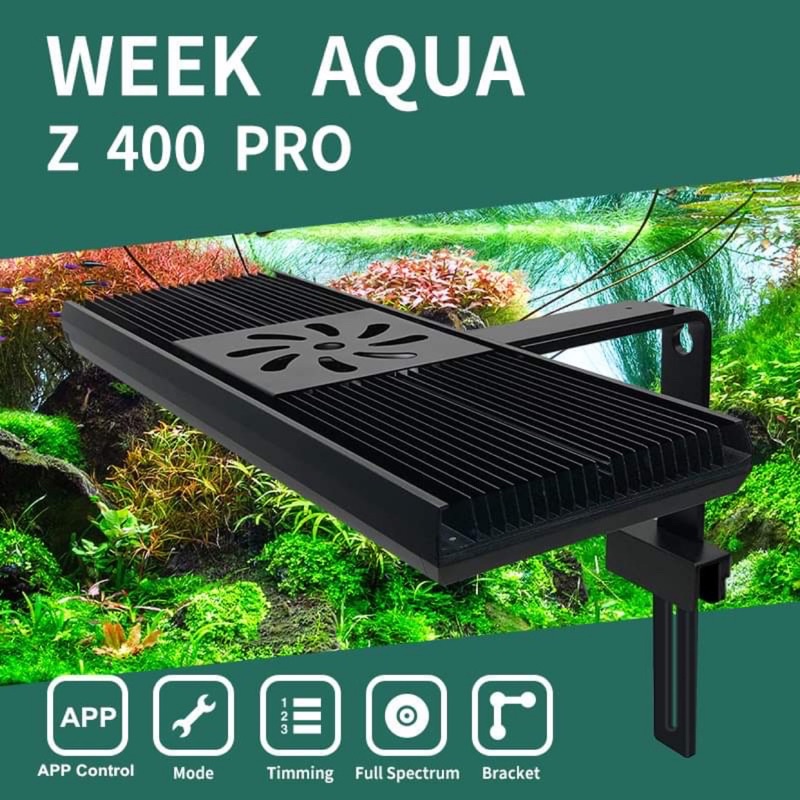 Week Aqua Z400 Pro โคมไฟสำหรับตู้ไม้น้ำสำหรับตู้ 24-30 นิ้ว พร้อม Shade