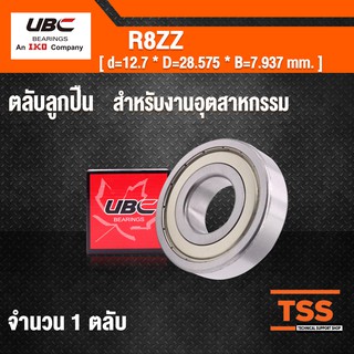 R8ZZ UBC ตลับลุกปืนเม็ดกลมร่องลึก สำหรับอุตสาหกรรม ฝาเหล็ก 2 ข้าง ( Deep Groove Ball Bearing )