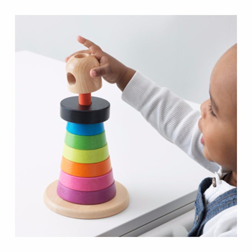 เลี้ยงลูกให้ฉลาดด้วยของเล่นไม้สื่อการสอนปฐมวัยเสริมพัฒนาการเด็ก1ขวบ หลากสี