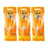 BIC บิค มีดโกนหนวดใบมีดแฝด - 3 แพ็ค/แพ็ค 2 ด้าม รวม 6 ด้าม
