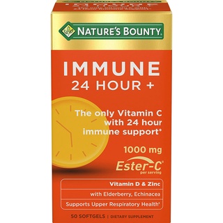 [ของแท้ 100%] NATURES BOUNTY VITAMIN C WITH 24 HOUR SUPPORT IMMUNE 1,000 mg ESTER-C VITAMIN D ZINC