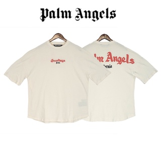 Palm Angels เสื้อยืดแขนสั้นลําลอง ระบายอากาศ พิมพ์ลายตัวอักษร 100% สําหรับผู้ชาย และผู้หญิง