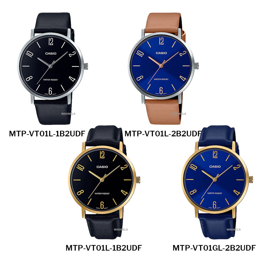 ของแท้ นาฬิกาข้อมือ Casio ผู้ชาย รุ่น MTP-VT01 สายหนัง