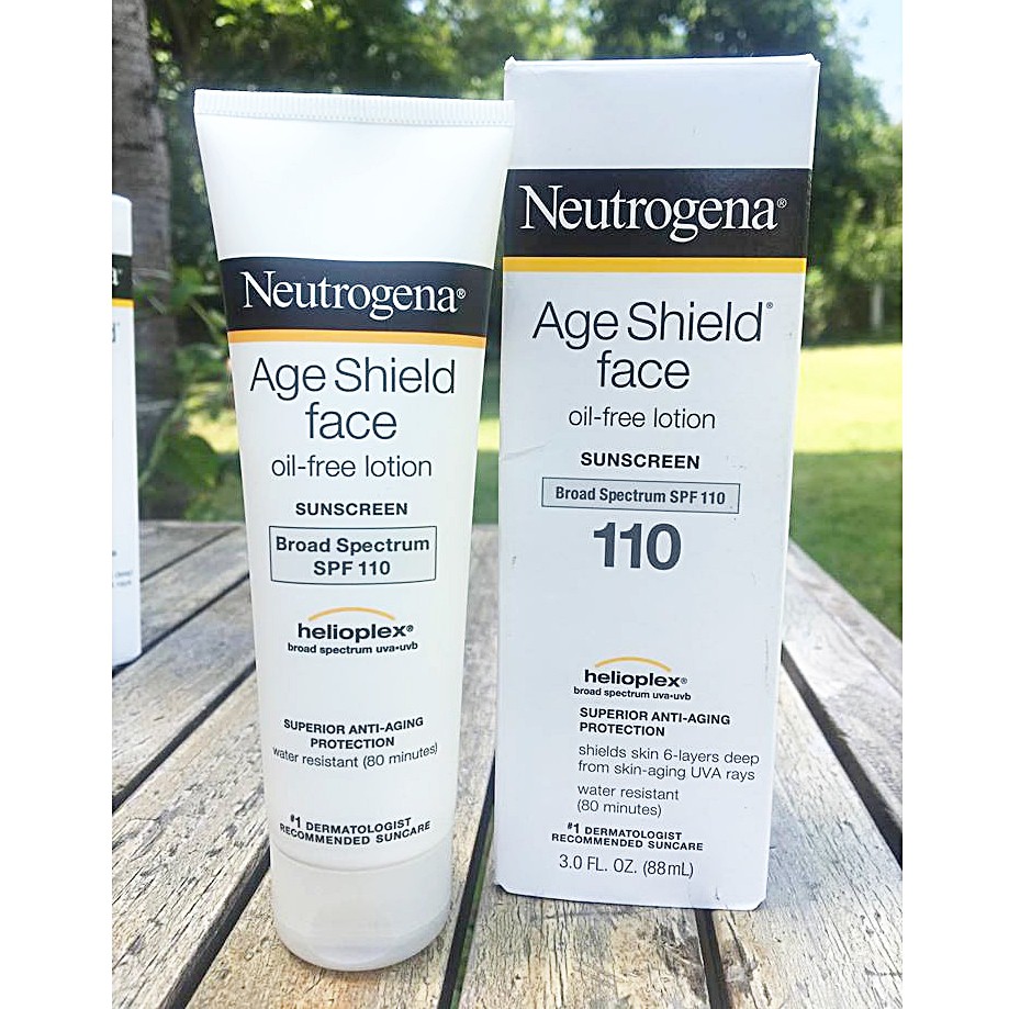 Neutrogena® Age Shield Face, Oil-Free Sunscreen, SPF 110 (88 mL) กันแดด SPF110 ปกป้องได้ลึกถึง 6ชั้น กันน้ำได้นาน 80mins