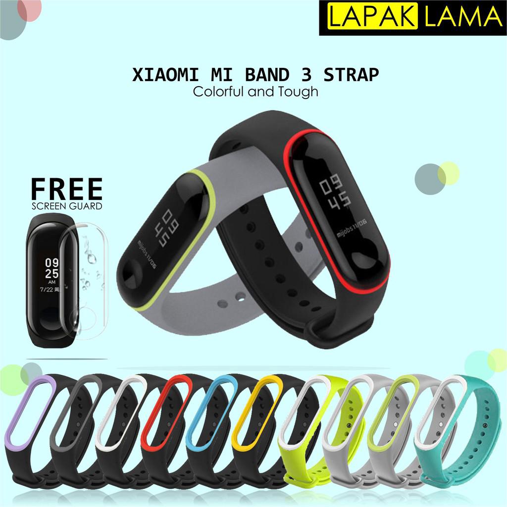 สายเปลี่ยนสำหรับสายรัดข้อมืออัจฉริยะ Xiaomi Mi Band 3 &amp; ฟิล์มป้องกันหน้าจอที่อ่อนนุ่มฟรี