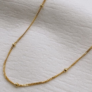 Dainty Ball Chain Necklace, 18K Gold Plated, Sterling Silver Necklace | สร้อยคอ เงินแท้ ทองแท้ ชุบทอง