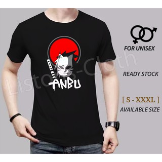 เสื้อยืด พิมพ์ลายการ์ตูนอนิเมะ Anbu naruto konoha สีดํา