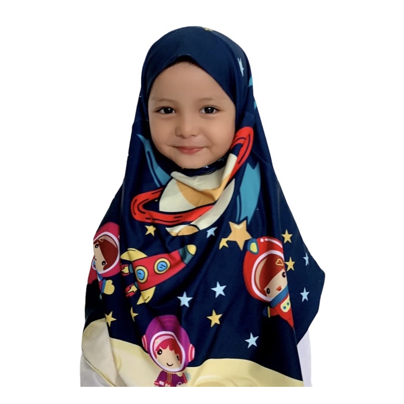 พิมพ์ BERGO MOTIF ASTRONOT GIRL / HIJAB INSTANT สําหรับเด็ก