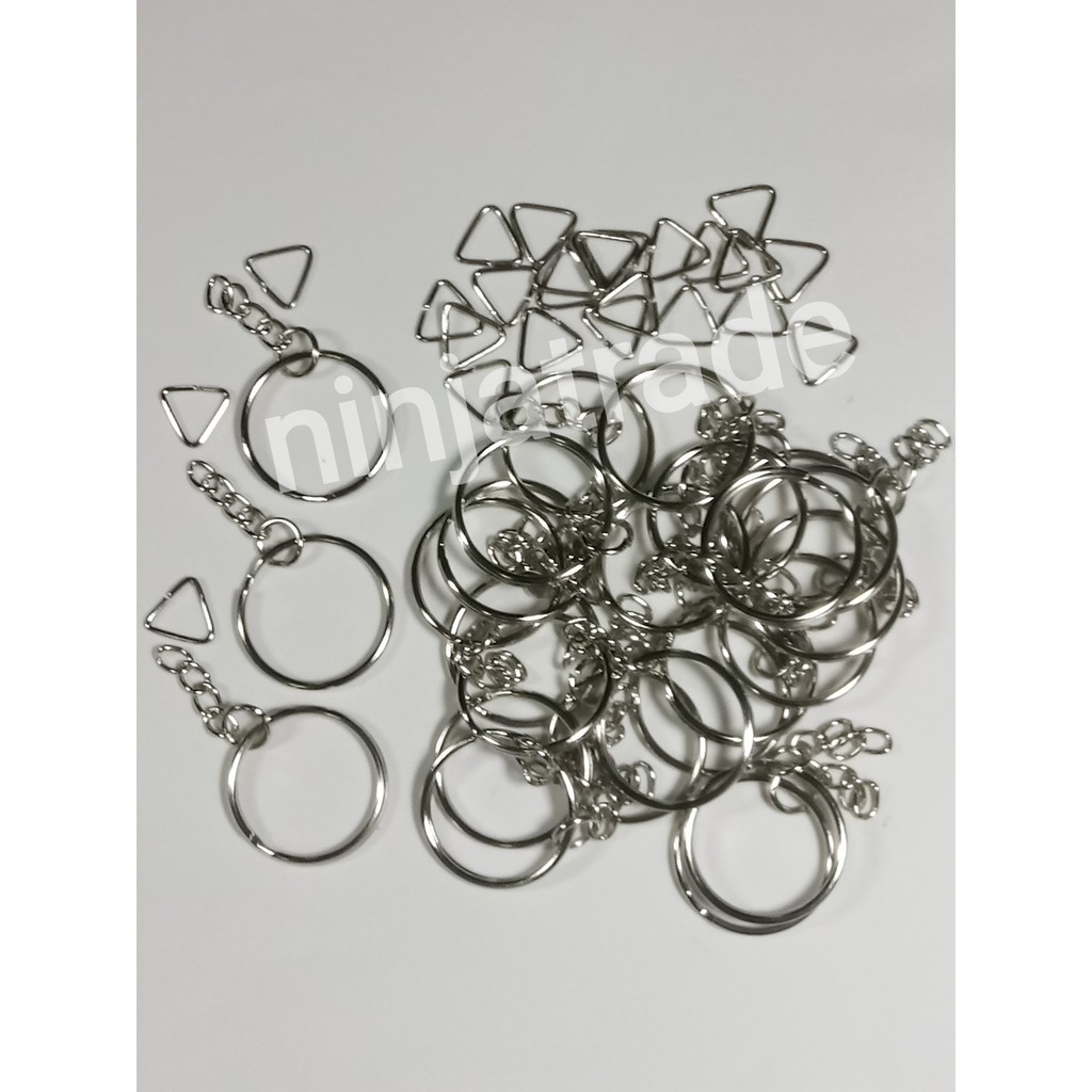 พวงกุญแจ ห่วงกุญแจกลมแบบมีโซ่ สีเงิน - รูปที่ 2