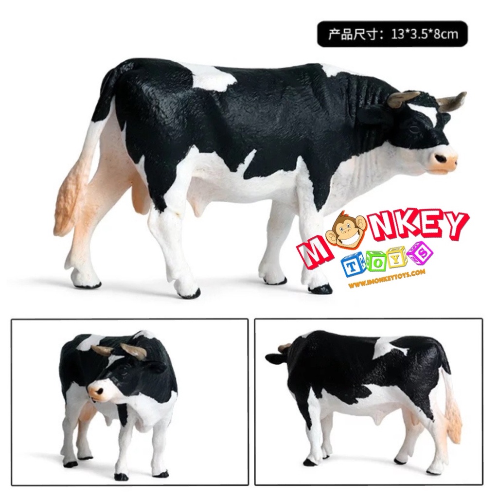Monkey Toys - โมเดลสัตว์ Cow วัว นม ขาวดำ พ่อแม่ลูก ชุด 4 ตัว (จากหาดใหญ่) - รูปที่ 3