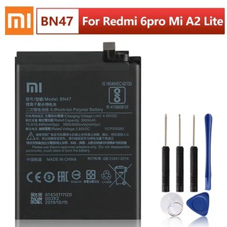 Original XIAOMIเปลี่ยนแบตเตอรี่BN47 สำหรับXiaomi RedMi6 Pro Redmi 6 Pro Mi A2 Lite Authenticแบตเตอรี่ 4000MAh