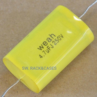 ซีเสียงแหลม 4.7uf/250v #สีเหลือง (ราคาต่อแพ็ค 4 ตัว) ซีเสียงแหลม เหมาะสำหรับค่อมเสียงแหลม ถ่วงเสียงแหลม ทำให้เสียงใสขึ้น