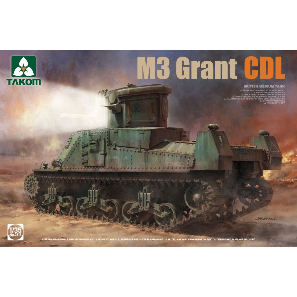 พลาสติก โมเดล ประกอบ TAKOM สเกล 1/35 M3 Grant CDL (2116)