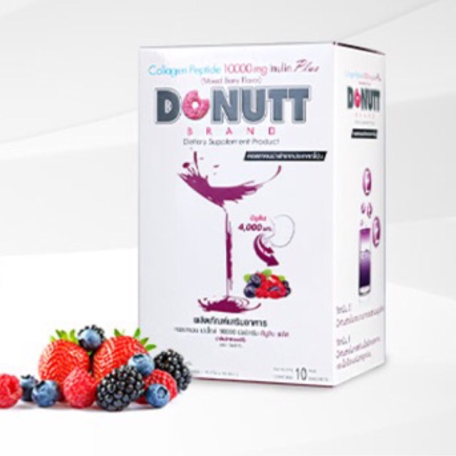 ❤️ Donutt Collagen 10000mg Plus (15g x 10 Sachets) #Mixed Berry Flavor คอลลาเจนชงดื่มรสมิกซ์เบอร์รี่