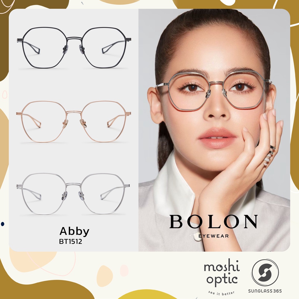 แว่นสายตา BOLON ABBY BT1512 ULTRA  TITANIUM รุ่นใหม่ล่าสุด กรอบแว่นสายตา กรอบแว่น BOLON แท้ Moshi Op