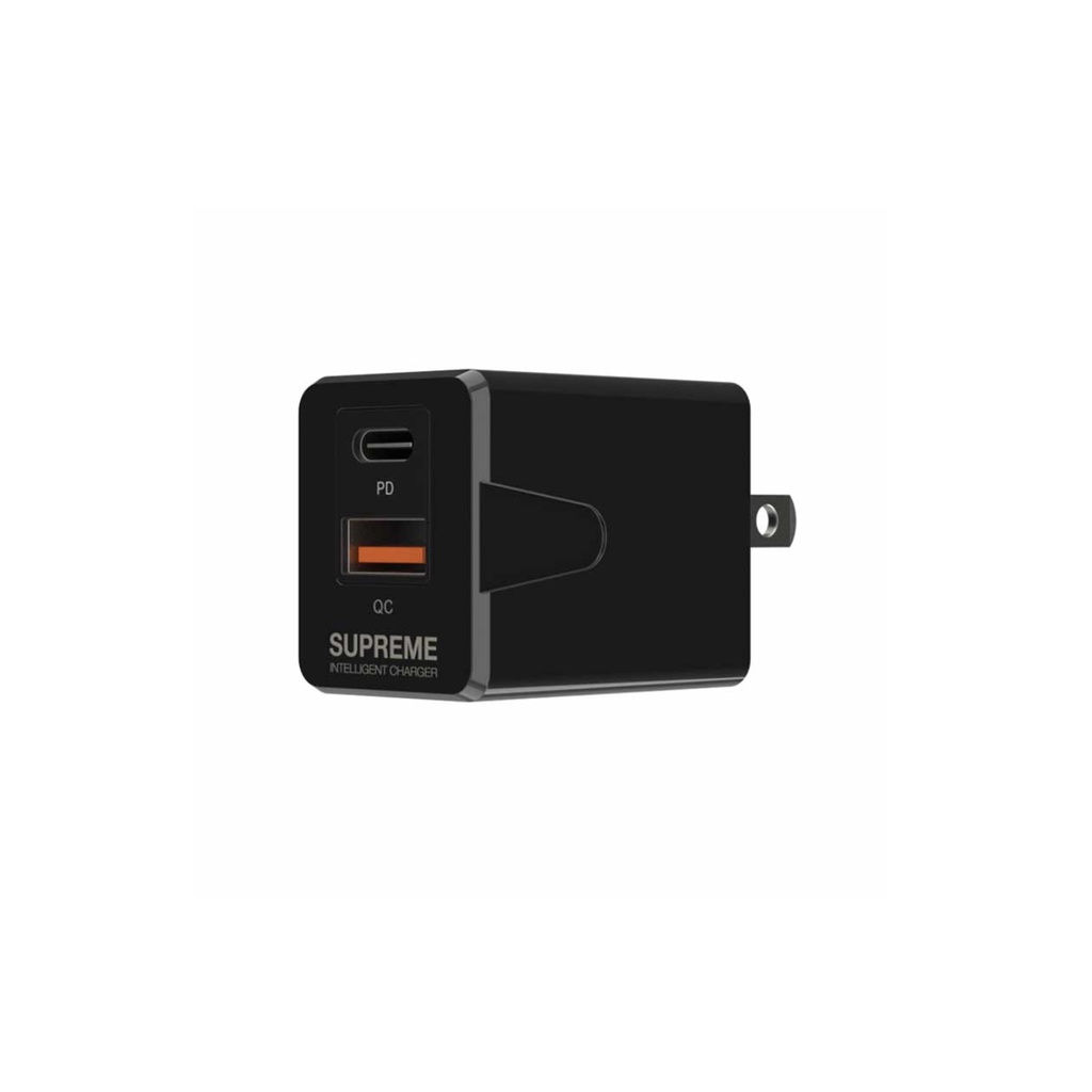 อุปกรณ์ชาร์จ AMAZINGthing Wall USB Charger 1 USB-A (QC3.0A) / 1 USB-C (PD20W) Fast Charge-Black iStudio by UFicon
