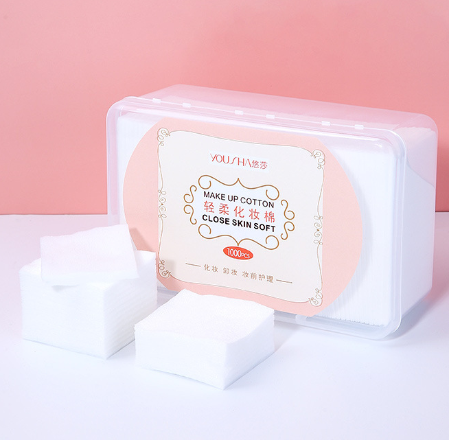 สำลีแผ่น 1000ชิ้น สำลีเช็ดหน้า ทำความสะอาดผิวหน้า เช็ดเครื่องสำอางค์ Cotton Pads 1000Pieces Box Dual Layered （MAX0-01）