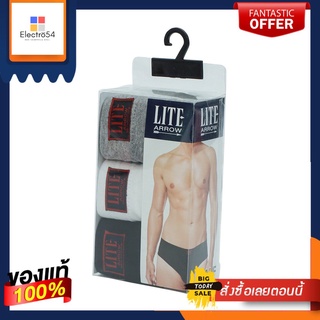 ARROW LITE กางเกงในชาย แพ็ค 3 ตัว สีขาว เทา ดำ ไซส์ LARROW LITE MEN UNDERWEAR PACK 3 WHITE GREY BLACK SIZE L