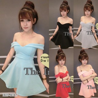 Mini Dress ทรงเกาะอกปาดไหล่  [B0115]