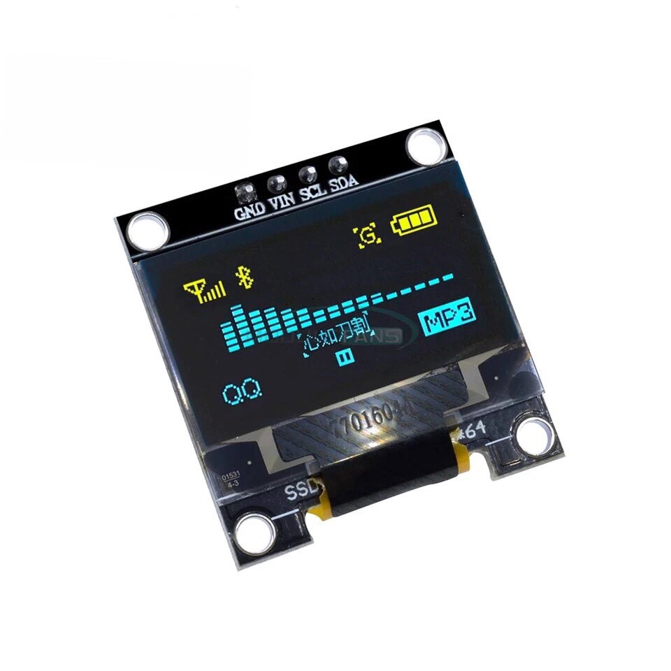 128X64 0.96 Inch I2C IIC Serial Yellow Blue OLED LED Display Module Compatible