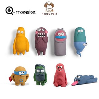 Q-monster Clay sculpture series ตุ๊กตายาง บีบ/กัด มีเสียง ทำจากยางพารา ของเล่นสุนัข ของเล่นแมว