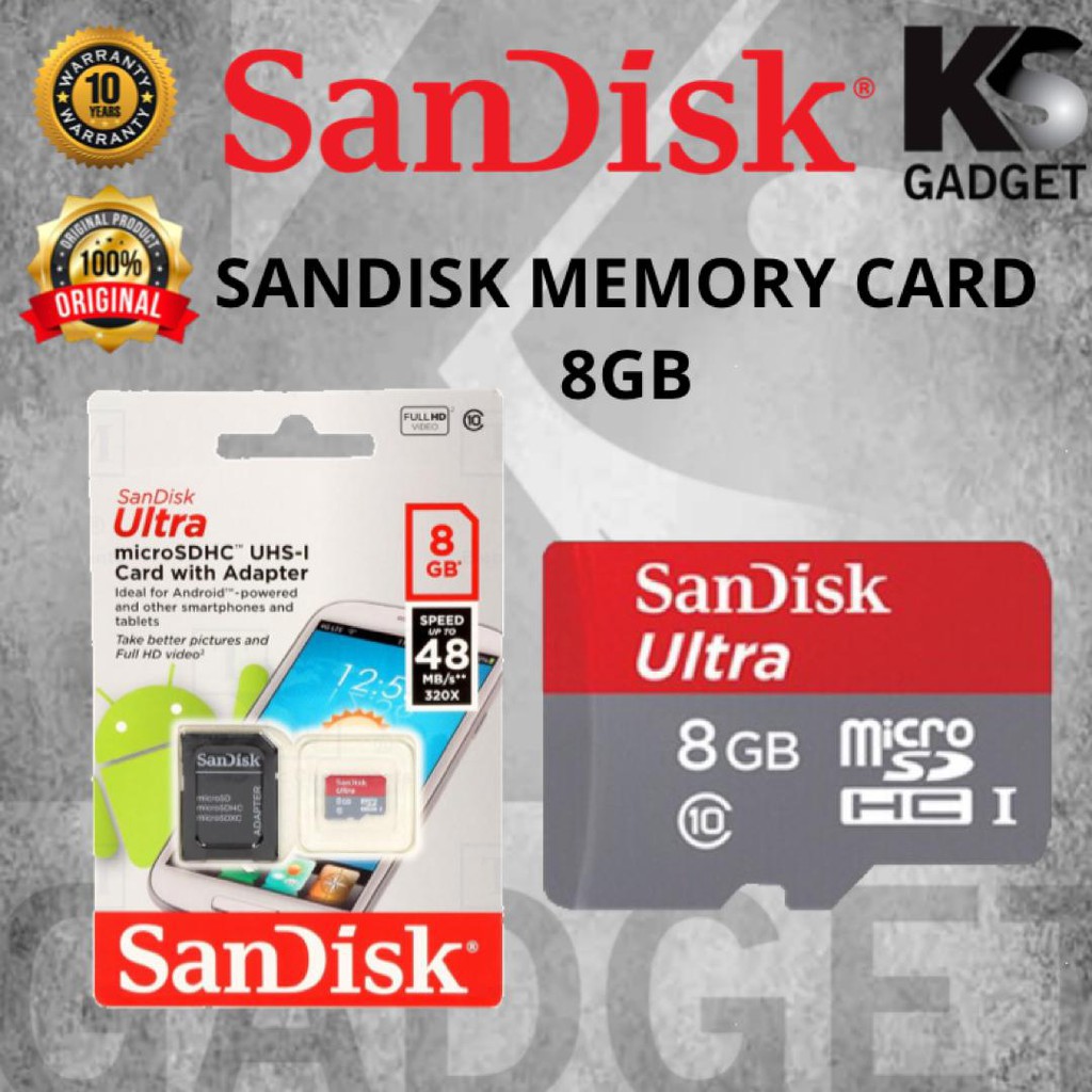 [READY STOCK]Ultra Memory Card 8GB Micro SDHC UHS-1 c10 A1 98mb / S ...