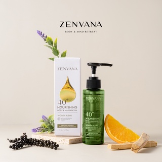 ZENVANA 40+ Nourishing Body Oil &amp; Massage Oil - Woody Blend ออยล์บำรุงผิว