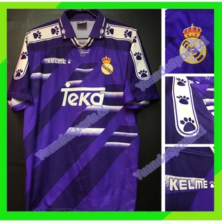 เสื้อกีฬาแขนสั้น ลายทีมชาติฟุตบอล Real Madrid 1992 1994 ชุดเยือน สไตล์เรโทร สําหรับผู้ชาย S-XXL