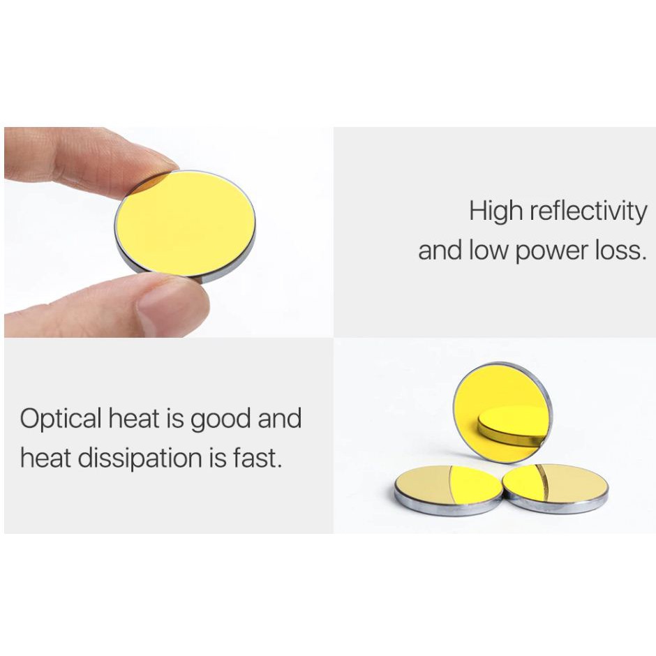 กระจกสะท้อนแสงเลเซอร์ CO2 ขนาดเส้นผ่าศูนย์กลาง 20 และ 25 มม CO2 Laser Si reflective Mirrors for Lase