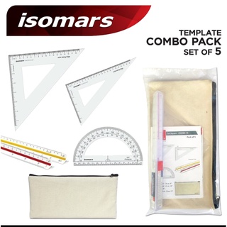 ชุดรวมเขียนแบบ 5 ชิ้น TEMPLATE COMBO PACK SET OF 5 ISOMARS